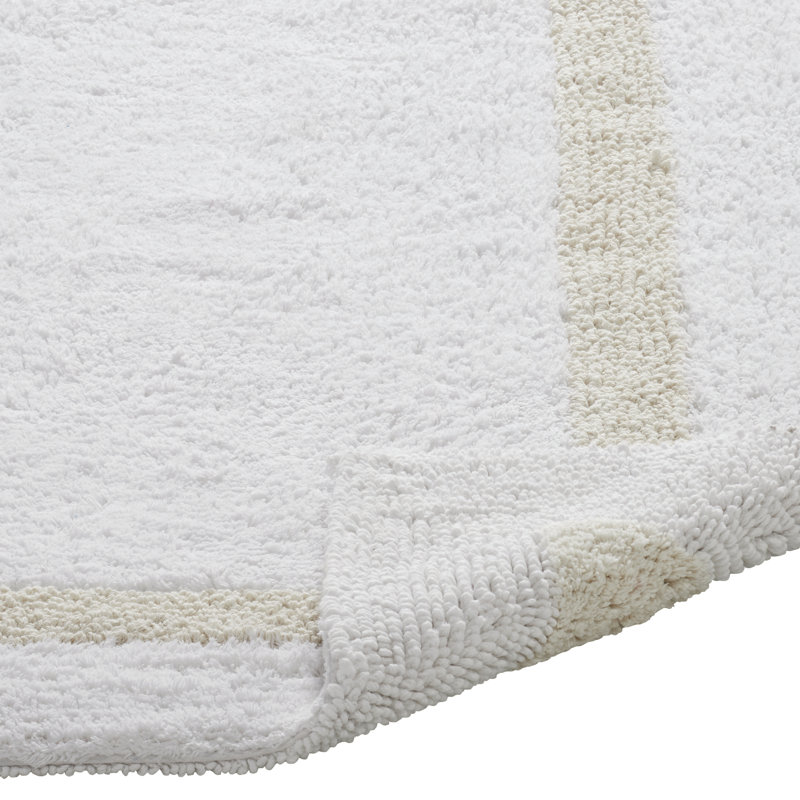 Tapis pour salle de bain Widman, Contour 20 po x 20 po, Blanc/Ivoire