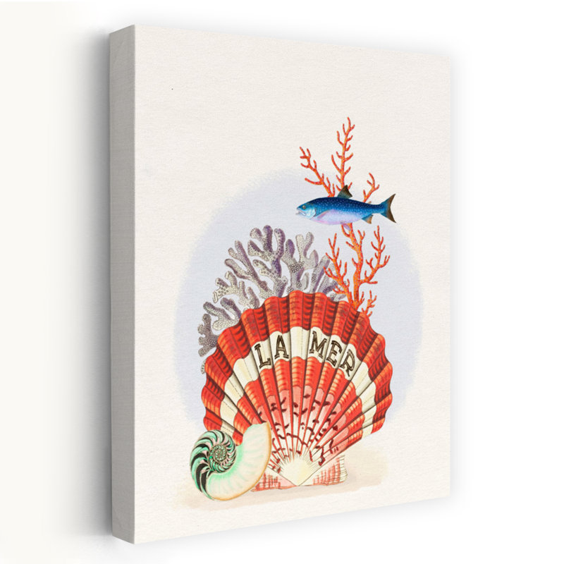 Art mural rétro La Mer Marine Treasures, H 18 po x l 12 po