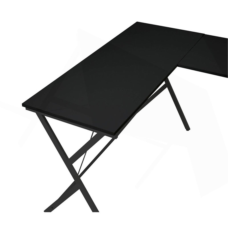 L-Shape Computer Desk With Computer Holder, Black
