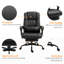 Fauteuil de bureau noir à haut dossier de massage, avec 6 points de vibration, fauteuil d'ordinateur inclinable en cuir PU, fauteuil de bureau ergonomique, avec repose-pieds réglable en hauteur et télécommande