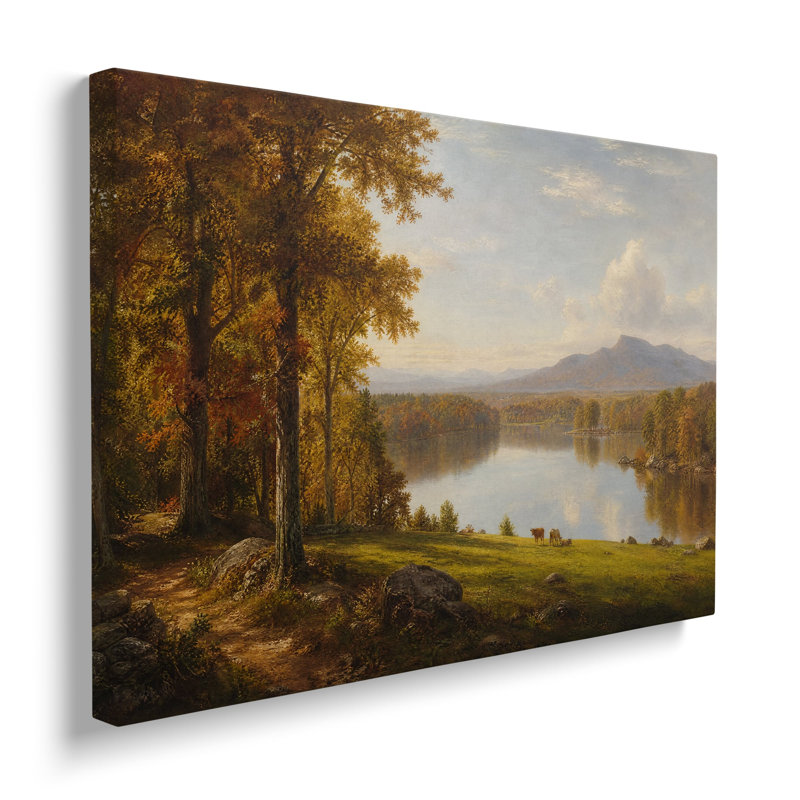 Reproduction sur toile d'un paysage lacustre pittoresque - 50 x 75 cm, H 20 po x l 30 po