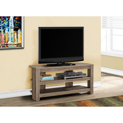 Meuble audio-vidéo pour chambre à coucher, console de télévision taupe de 42 po avec tablettes, salon moderne