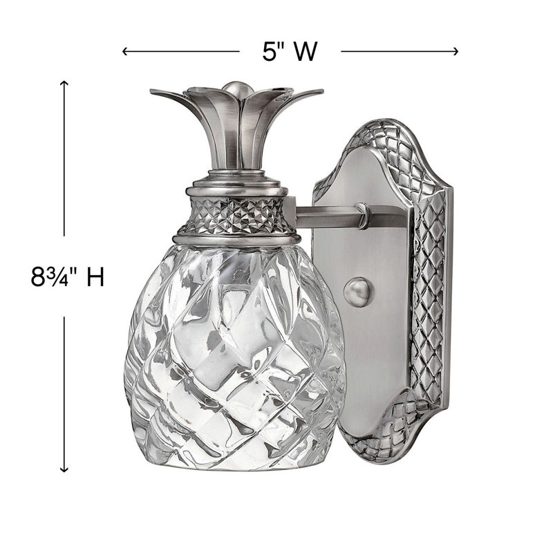 Plantation 1-Light Armed Sconce, Polished Antique Nickel