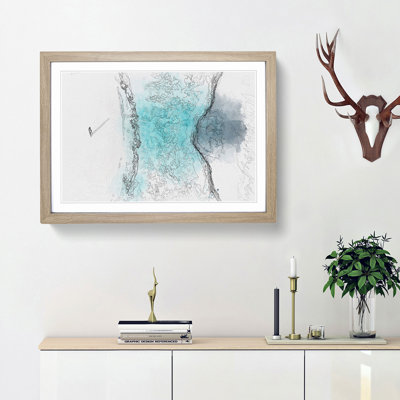 Alone on the Beach in Abstract - Picture Frame Graphic Art Print