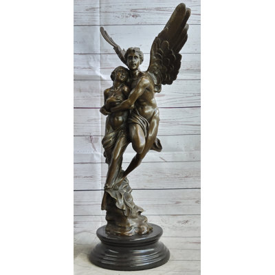 Annela Psyche Cupid Eros Aphrodite Venus Winged Angel Lovers Romance Bronze Sculpture Statue French