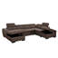 128"Sofa U Shaped Sectional Couch with Ottomans Reversible Modular Sofa 7 Seater Couch with Storage Seat and Adjustable Headrest-1356343637