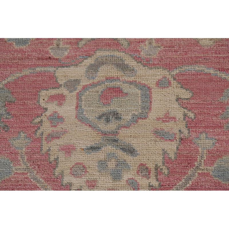 Tapis rose teint à la main Oushak 6 x 9