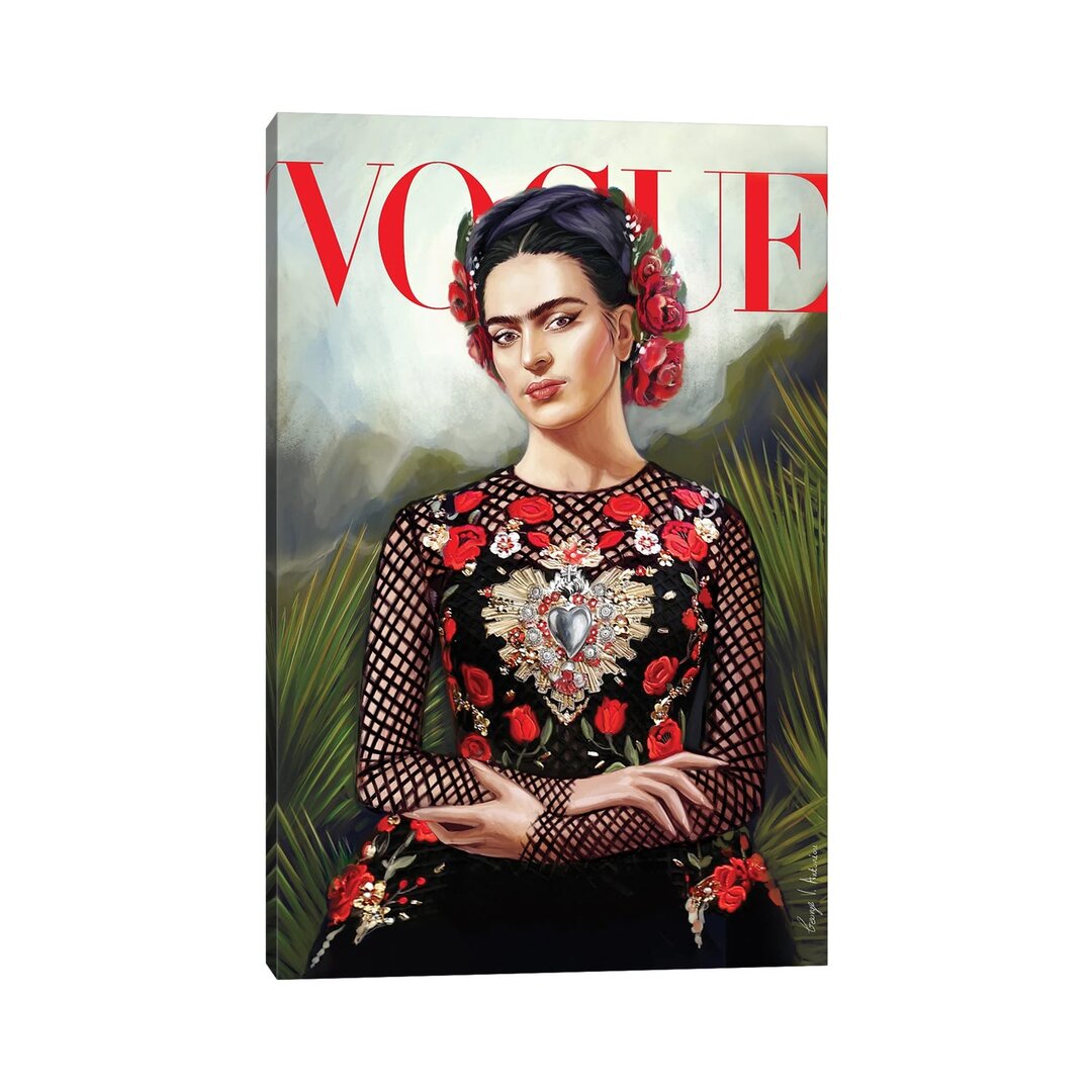 Leinwandbild Frida Kahlo Vogue Cover von George V. Antoniou