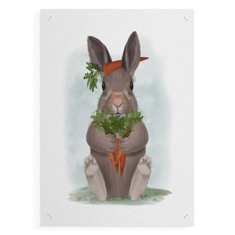 Lapin, carotte et câlin - impression sur toile seulement - non encadrée, H 36 po x l 24 po