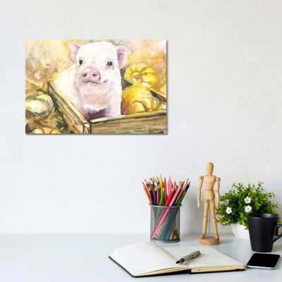 Happy Piggy III 1 Piece Wrapped Canvas Painting