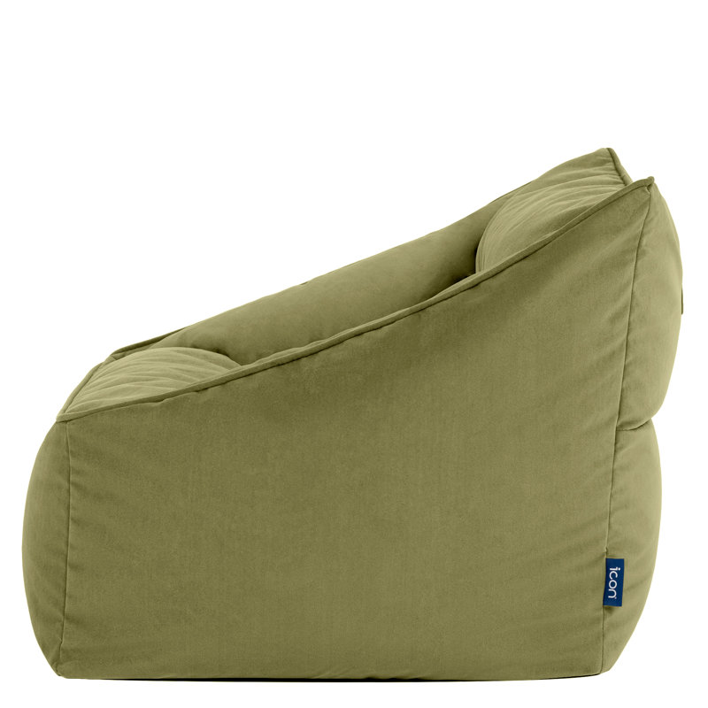 icon Milano Velvet Armchair Bean Bag, Olive Green