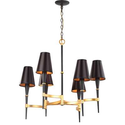 6 - Light Dimmable LED Tiered Chandelier