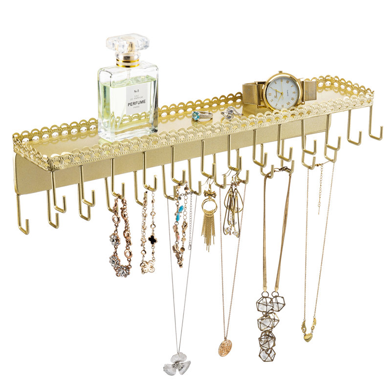 Wall Mounted Jewellery Holder, Brass