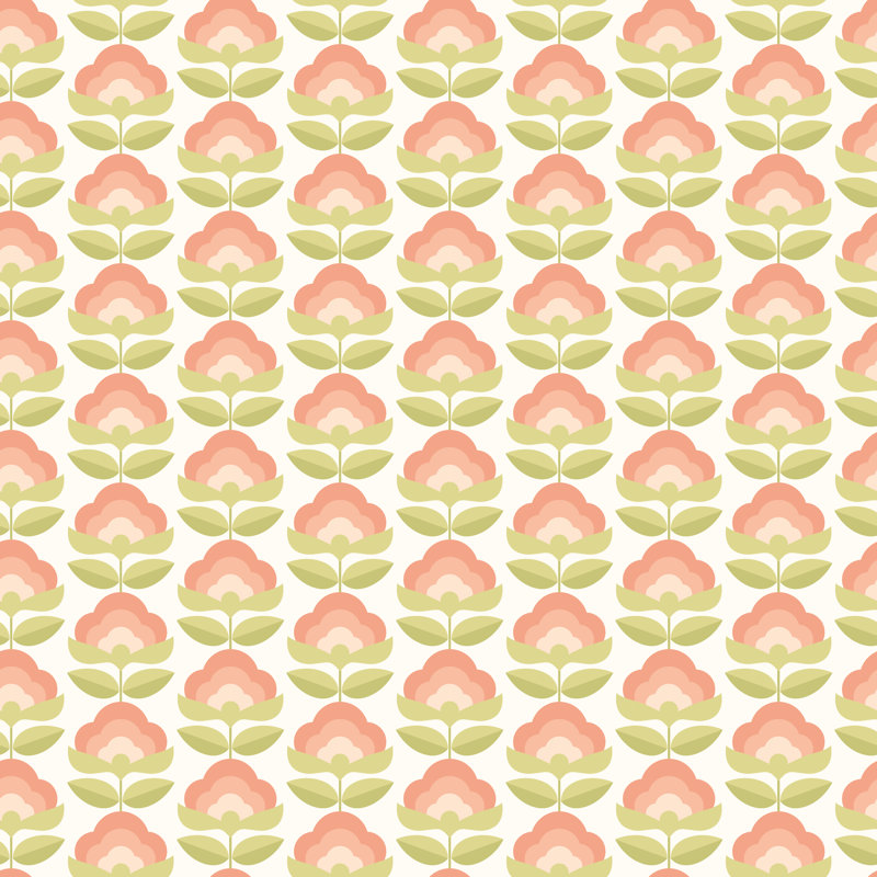 Arbania 10m x 50cm Matte Wallpaper Roll, Green/Pink