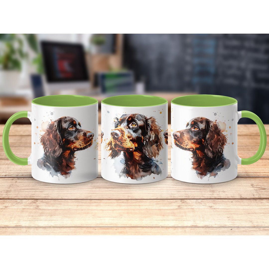Set of 2 – Watercolor St Bernard Dog Design 11oz Coffee Mug
