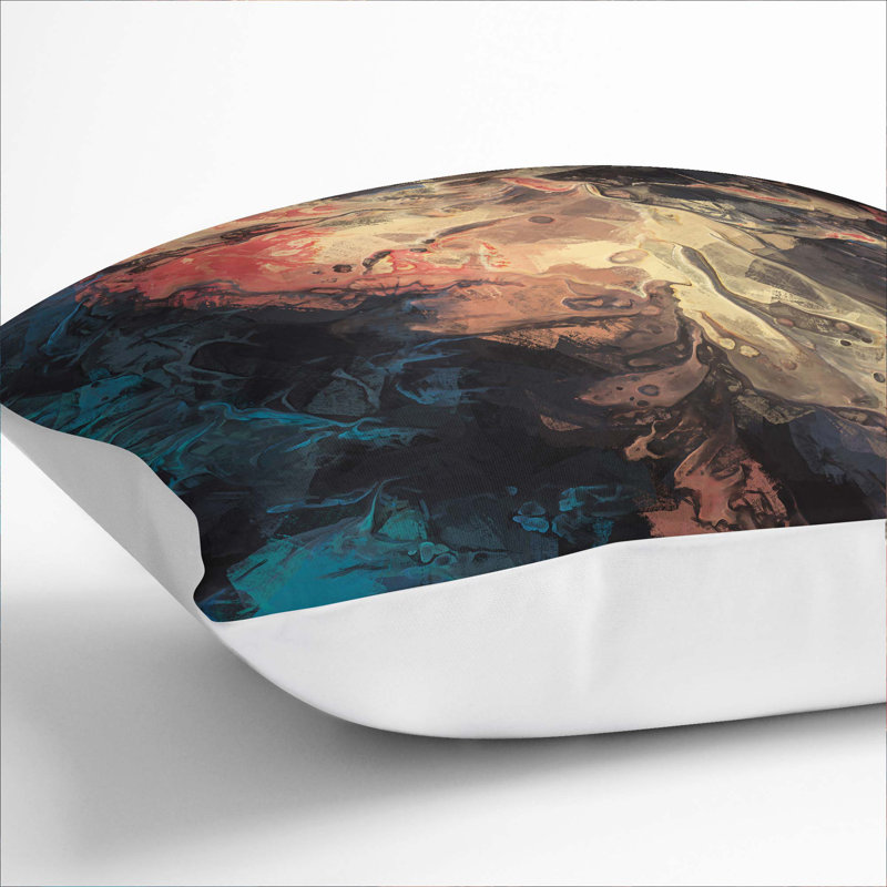 Abstract Square Throw Cushion, 55cm H x 55cm W x 20cm D, White