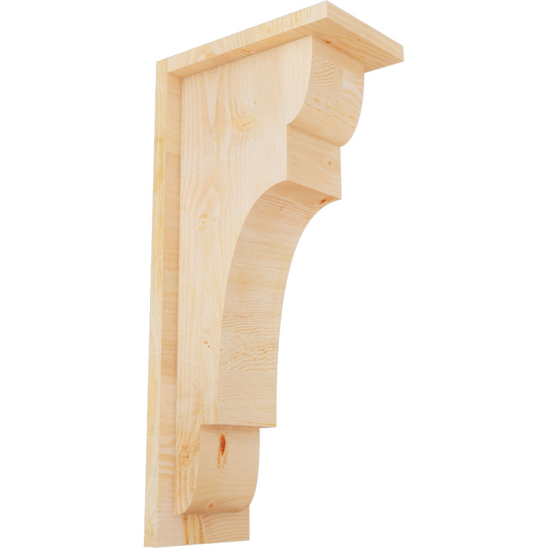 New Brighton Corbel avec plaque arrière, H 22 po x l 6 po x P 10 po, Sapin de Douglas, Sciage brut