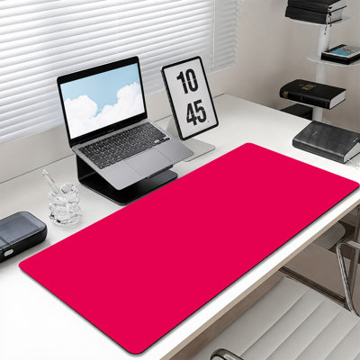  Rubber Mouse Pad, Smooth Microfiber Surface, Non-Slip Base, Rounded Edge Decorative Mouse Mat for Office & Gaming,17×47 Inch ,Solid Cherry Red Plain