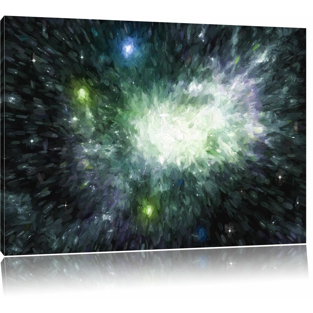 Leinwandbild "Ferne Galaxie im Sternenstaub 1", Grafikdruck