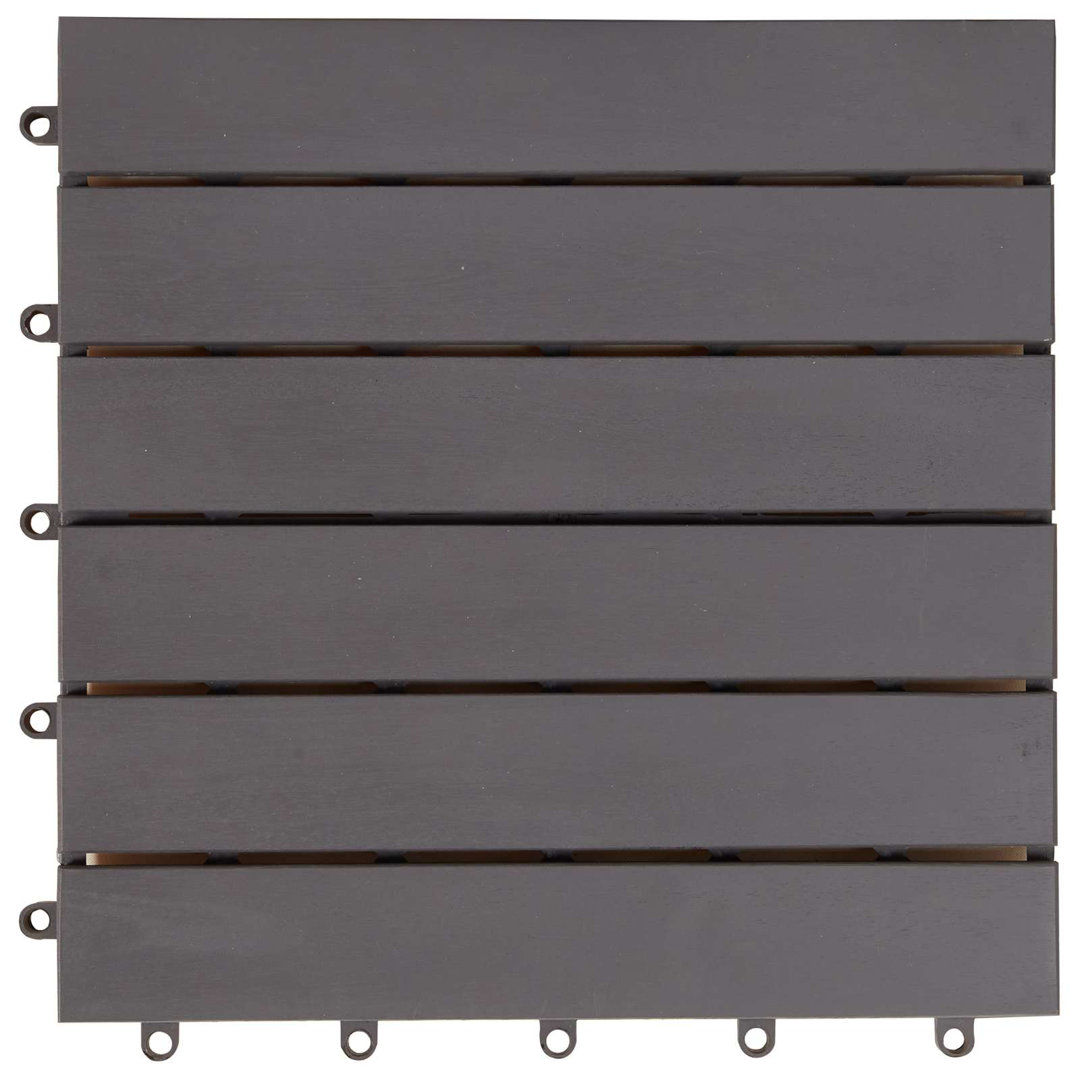 30cm L x 30cm W Acacia Hardwood Interlocking Deck Deck Tile Kit