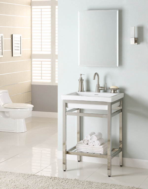South Beach 24" Single Bathroom Vanity Set, Polished Chrome, 1 Hole