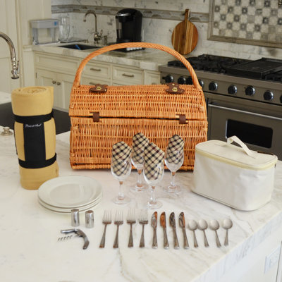 Panier de pique-nique Yorkshire avec couverture pour quatre