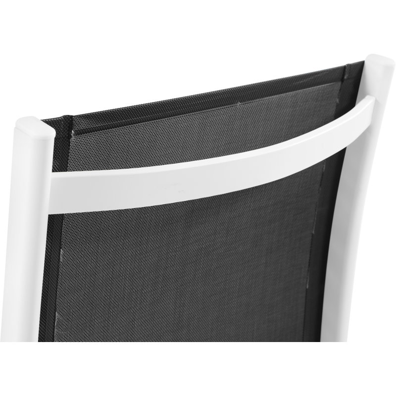 Chaise d'appoint de patio empilable Lajoy, Noir, Blanc