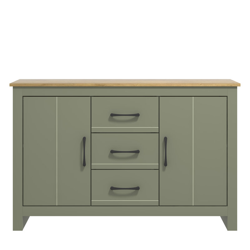 Limestone 119cm Wide 2 Door 3 Drawer Sideboard, Kale Green