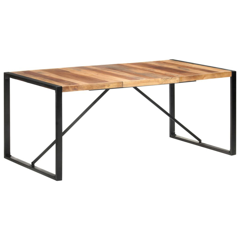 Cheyenne Dining Table Solid Wood, H75 x L180 x W90cm, Light Brown, Black