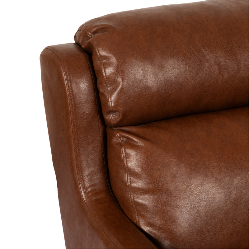 Fauteuil club à la mode en brun foncé avec une cascade tentante et un dossier moderne, Marron foncé