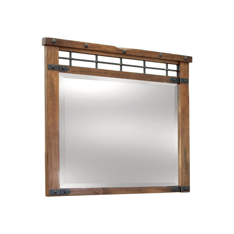 Commode Parota à 7 tiroirs avec miroir
