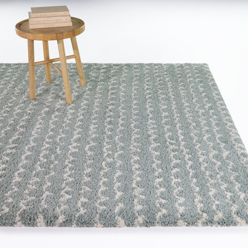 Marcial Light Blue Kids Modern Squiggle Area Rug, 3'11" x 5'7"