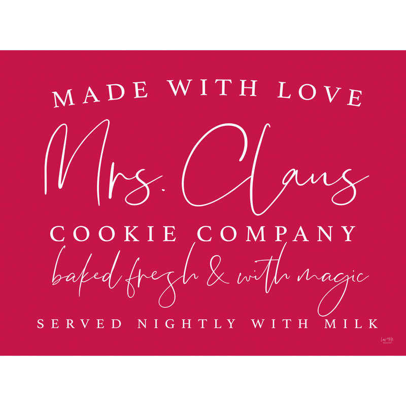 Mrs Claus Cookie Company by Lux + Me Designs - Wrapped Canvas Print, 40" W x 30" H