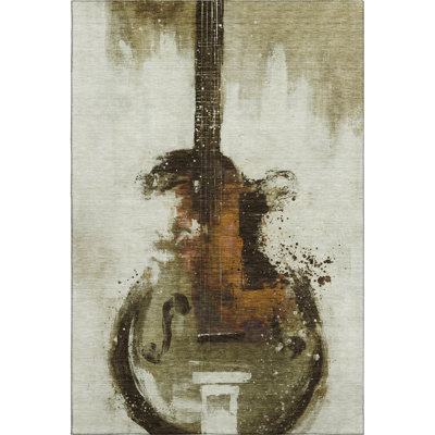 Premium Machine Washable Mayfield AMF2091 Music Rug