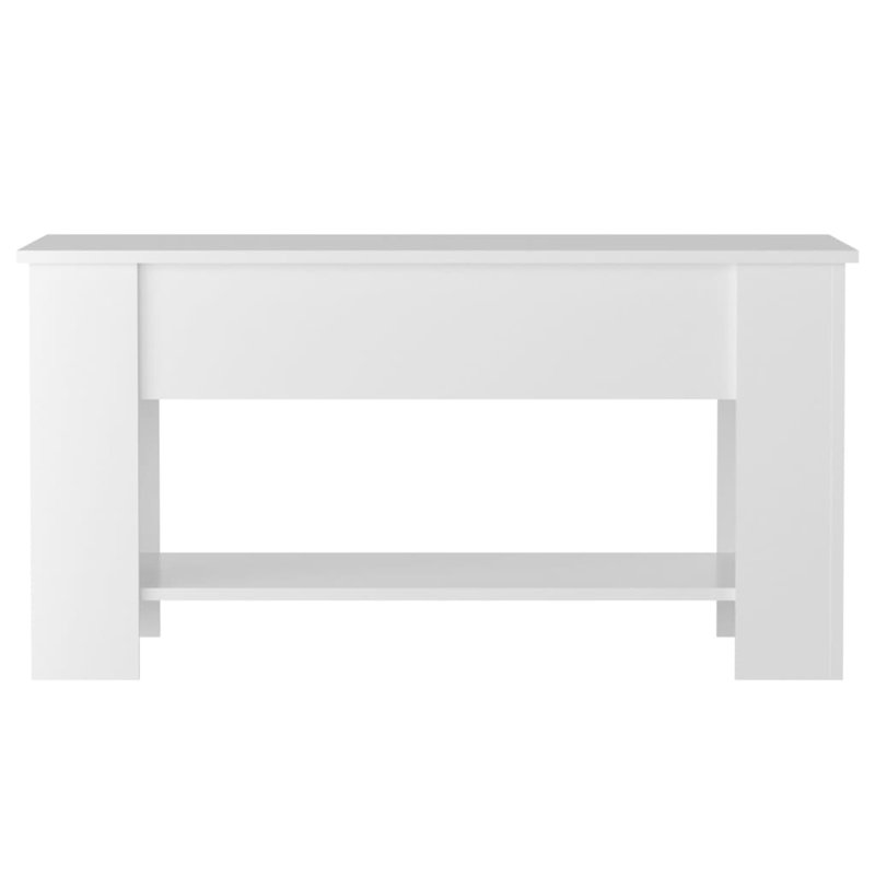 Huso Lift Top Four Leg Coffee Table with Storage, High Gloss White