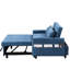 Lit bleu 55,1 po avec poches réglables, hublots et poches de rangement - 2 coussins inclus pour le salon, la chambre à coucher, l’appartement, le bureau-1365373744-1365373746