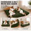 3‑in‑1 Convertible Plush Corduroy Floor Bean Bag Chair, High‑Density Sponge Fold‑Out Floor Mattress-625168593