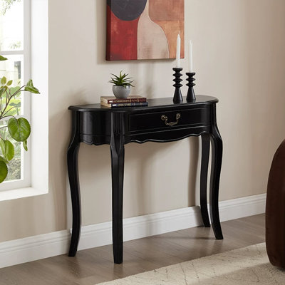 Console rétro en bois massif noir