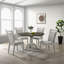 Ensemble de salle à manger 5 pièces, table à piédestal ronde avec 4 chaises, blanc vieilli et gris