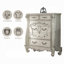 Ensemble de chambre à coucher rembourrée 6 pièces avec lit à panneaux, commode, miroir, commode et 2 tables de chevet Versailles-133457891