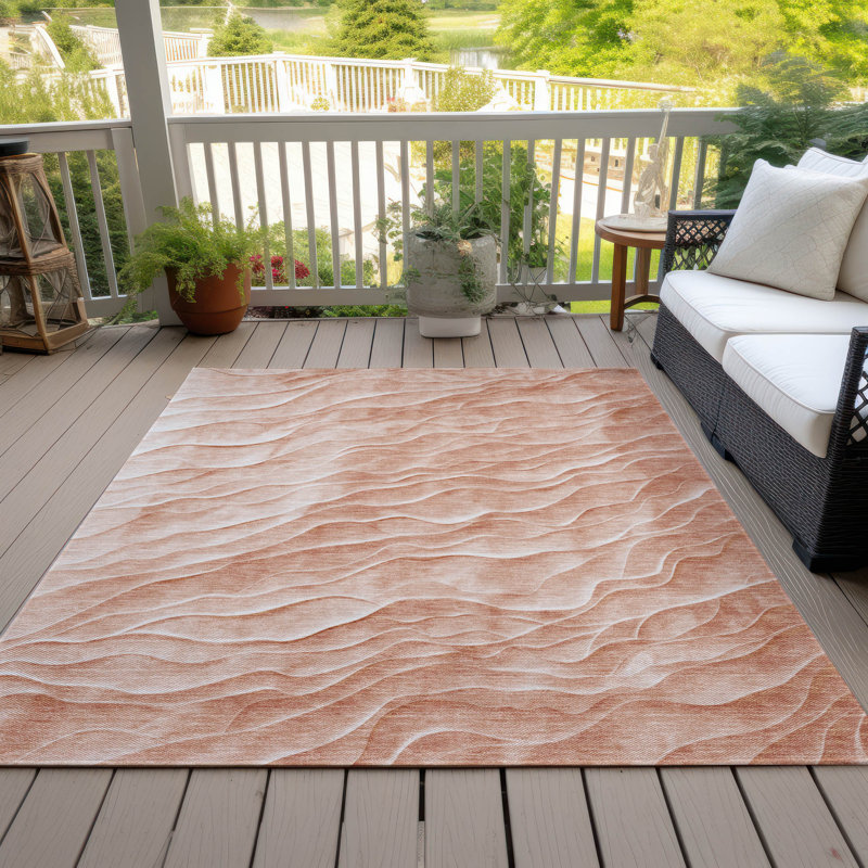 Tapis corail intérieur / extérieur lavable à la machine Claudian ACN1615, Rectangle 5 pi x 7 pi 6 po