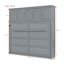 Lit escamotable double pleine grandeur avec armoires supérieures, gris-699107130-699107109