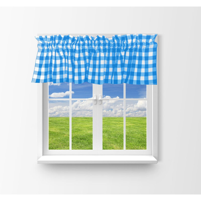Cantonnière à carreaux Gingham, L 58 po x L 20 po, Turquoise