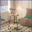 Table basse ronde en forme de pétale avec rangement double couche & amp; Structure en métal robuste - idéale pour le salon, la chambre à coucher