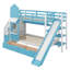 Lit superposé simple au-dessus de simple, lit superposé château avec 2 tiroirs, 3 tablettes et glissade, lit superposé en bois massif-1042665792-1042665807