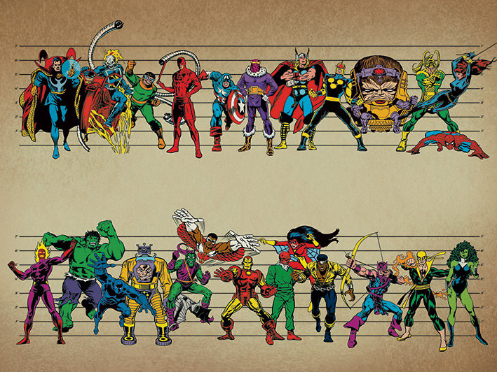 Line Up Graphic Art Print on Canvas, 50cm H x 100cm W x 3.8cm D