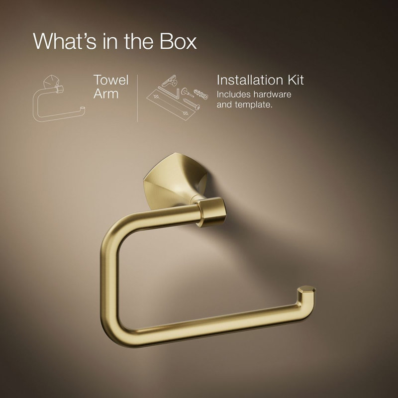 Occasion Towel Ring, Vibrant Brushed Moderne Brass