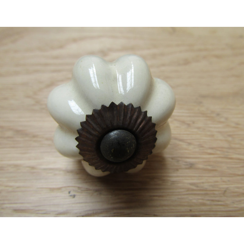 Coffee 30mm Pumpkin Novelty Knob, Cream