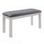 Ensemble de salle à manger en bois 6 pièces: table rectangulaire et 4 chaises rembourrées + banc, décoration en cristal-278050979-278050982-278050983