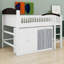 Lit mezzanine compact avec armoire de rangement, garde-robe et lumières DEL-663941430
